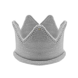 Wrapables® Baby Boy & Girl Birthday Party Knitted Crown Headband Beanie Cap Hat, Gray