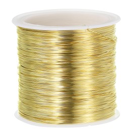 PATIKIL 28 Gauge Jewelry Wire, 328 Feet/100M Pure Copper Jewelry Beading Wire Soft Metal Plant Stem Ties for Jewelry Craft, Gold Tone (0.012")