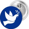 Dove of Peace White on Blue Button 25 mm