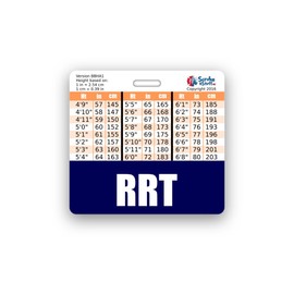 RRT Badge Buddy Horizontal w/Height & Weight Conversion Charts (Standard, Navy)