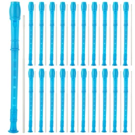 MUXHEL 20 Pcs 8 Hole Soprano Recorder with Cleaning Rod,11.8" Blue German Style Recorder Instrument, Recorder Flute Instrument for Kids and Beginner