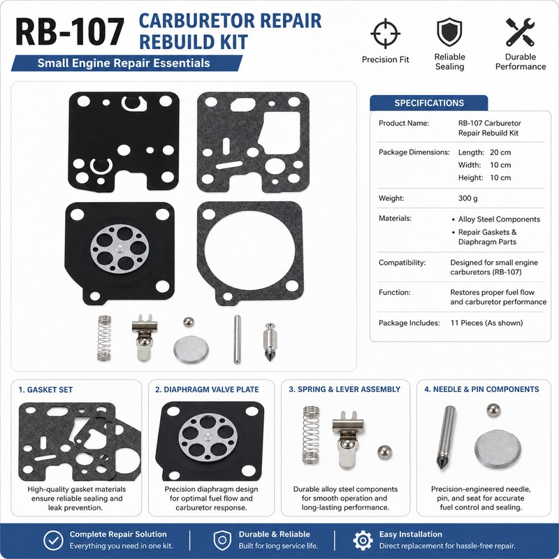 RB-107 Carburetor Rebuild Kit for Echo Trimmers – Gasket &
