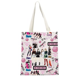 MEIKIUP K-Pop Girls Band Cosmetic Makeup Bag Blink Fans Gift K-pop Lover Gift K-pop BPink Fans Gift K-pop Merchandise (CA Area Tote Bag)