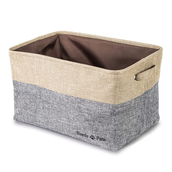 Nerdy Paw Dog Toy Basket - Medium - Collapsible Storage