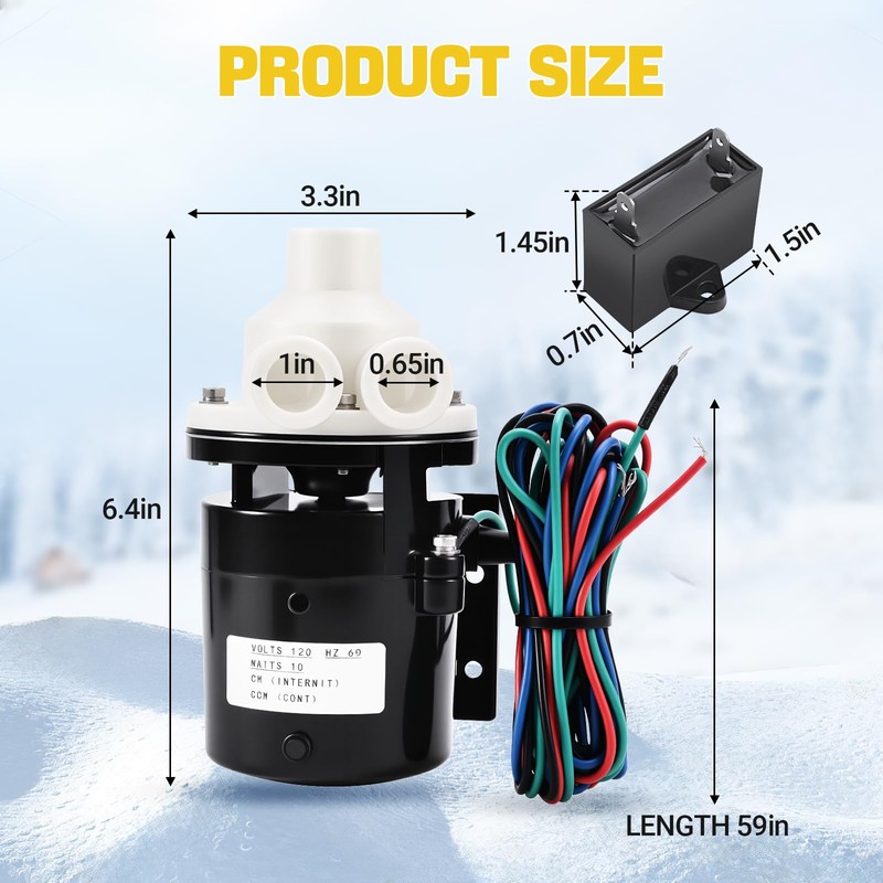 Ice Machine Water Pump Motor Assembly Replacement for Hoshizaki Water