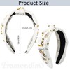 Framendino, 2 Pack Football Knotted Headband Rhinestone Pearl Top Knot