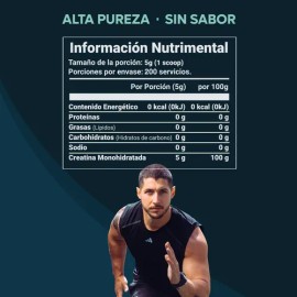 VALARA Creatina Monohidratada 1 kg Máxima Pureza - 200 Servicios - Suplemento Deportivo en Polvo - Sin Azúcar - Sin Sabor - Con Scoop Dosificador