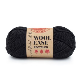 Lion Brand Yarn Wool-Ease Recycled, Yarn for Crochet, Black, 1 Pack