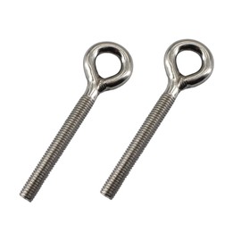 2Pcs Stainless Steel M16 Eye Bolt Long Shank Threaded Rod Ringbolt Closed Ring Eyelet Bolt