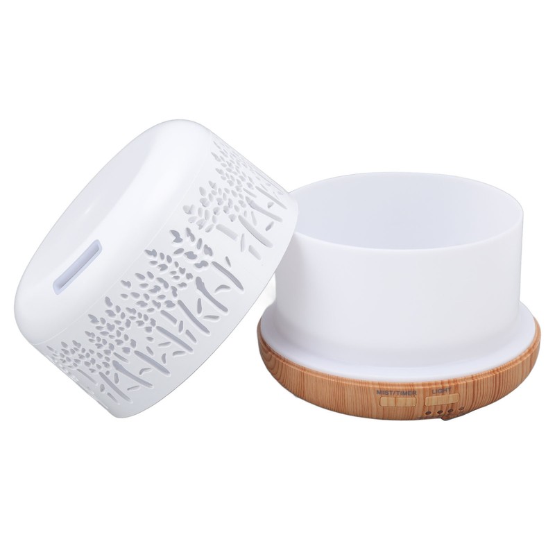 Desktop Humidifier 300ml Wood Grain Design Low Noise Aromatherapy Humidifier