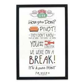 Open Road Brands Friends Quotes Wood Wall Decor - from The Hit TV Show Friends - Perfect for Your Living Room, Bedroom or Office