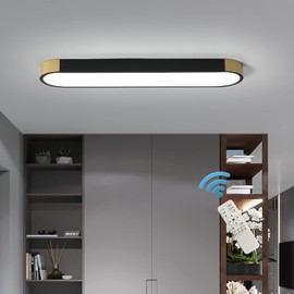 Tioolo Dimmable LED Ceiling Lights Modern Acrylic Linear LED Ceiling Lamp 2.3FT Semi Flush Mount Wraparound Shape Lighting Fixture with Remote Control for Kitchen Dining Living Room (36W/3000-6500K)