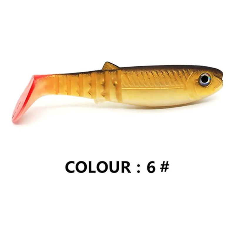 5 Anzuelos T-tail Wobbler Gusano Minnow Cebo Bass Biomimétic
