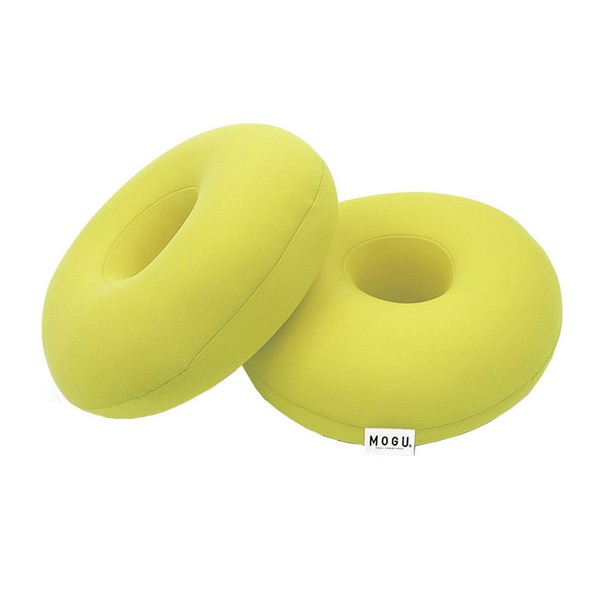 MOGU Beads Cushion, Yellow-Green, Set of 2, Circle Pad, Light