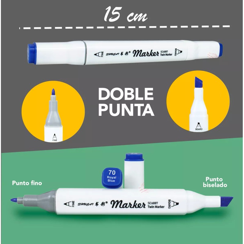 J.H. Comapny Set 36 Plumones Profesional Doble Punta Pantone Rotulador
