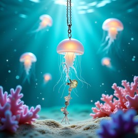 Labriciyon Jellyfish Star Pendant Keychain Phone Strap Lanyard Tassels Keyring Strap Backpack Charm Car Keys Decoration Cell Phones Accessories(ZS429)