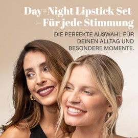 EGYPT-WONDER® Day+Night Lipstick Set - 3 x Lipstick in Cherry, Mulberry & Champagne - Vegan, Nourishing & Colour-Intensive - No Microplastics - Creamy Texture - Made in Germany