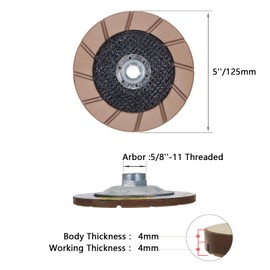 HONGUIS 5 inch Transitional Concrete Grinding Wheel,5/8"-11 Arbor Ceramic Bond Cup Wheels for Concrete Smoothing Polishing,100 Grit
