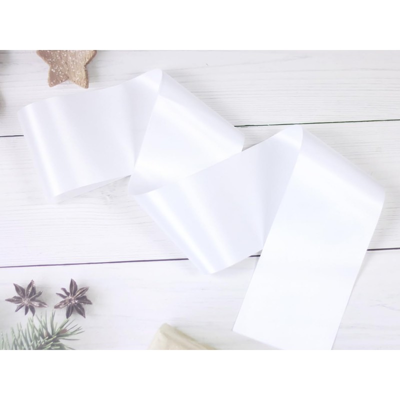 FENDOLE 6 Pack White Blank Sash,Plain Satin Sashes,Sashes for Pageants,DIY