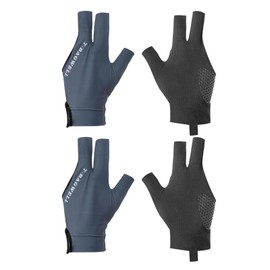 PATIKIL 3 Finger Pool Glove Left Hand, 2 Pcs Billiard Gloves Pool Cue Accessories for Shooter Carom Pool Snooker Cue Sport, Blue
