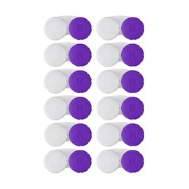 YKuzLx 12 Pack Contact Lens Case, Portable Contact Case for Travel Outdoor Home Office Dormitory and Daily Use,Colorful(White,Purple)