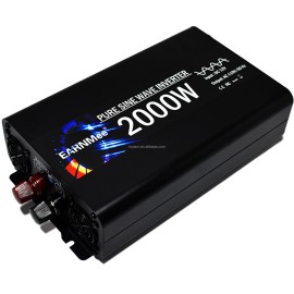 EARNMee 2KW 12V DC to 110V AC 2000W Off-Grid Solar Pure Sine Wave Power Inverter with LCD Display for Car Rv HomeOutput Power: 2KW, Input Voltage: 110V, Output Voltage: 12V , color: Black