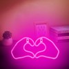 RLINZU Pink Heart Hand Neon Sign Battery/USB Powered LED Decorative