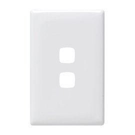 HPM Linea 2 Gang Coverplate, 82 mm Length x 127 mm Width, Only White