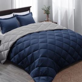 Basic Beyond California King Comforter Set Reversible Cal King Comforter Set, Navy Blue Comforter Set California King for All Seasons, 1 Comforter 106"x92" and 2 Pillow Shams 20"x36"+2"