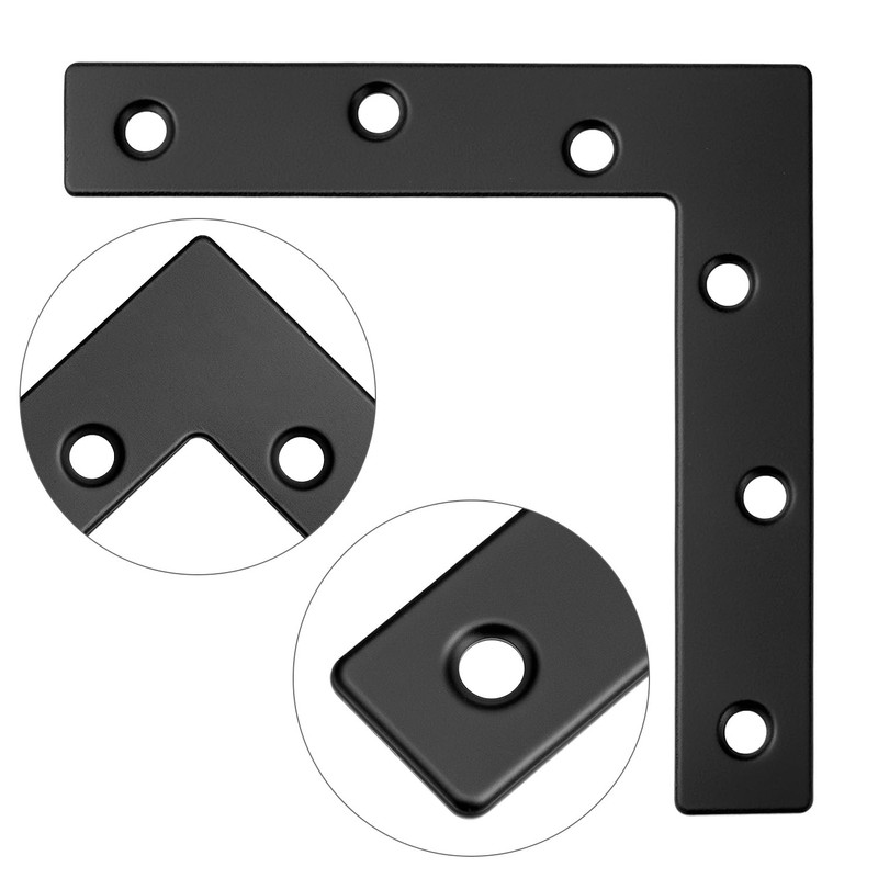 QWORK Flat L Brackets for Wood, 8 Pack Heavy Duty