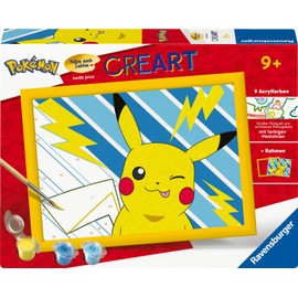 Ravensburger CreArt 25557 - Pikachu - Painting by Numbers Pokémon for Children from 9 Years, Easter Gifts Children 9 Years, Small Gift for Easter