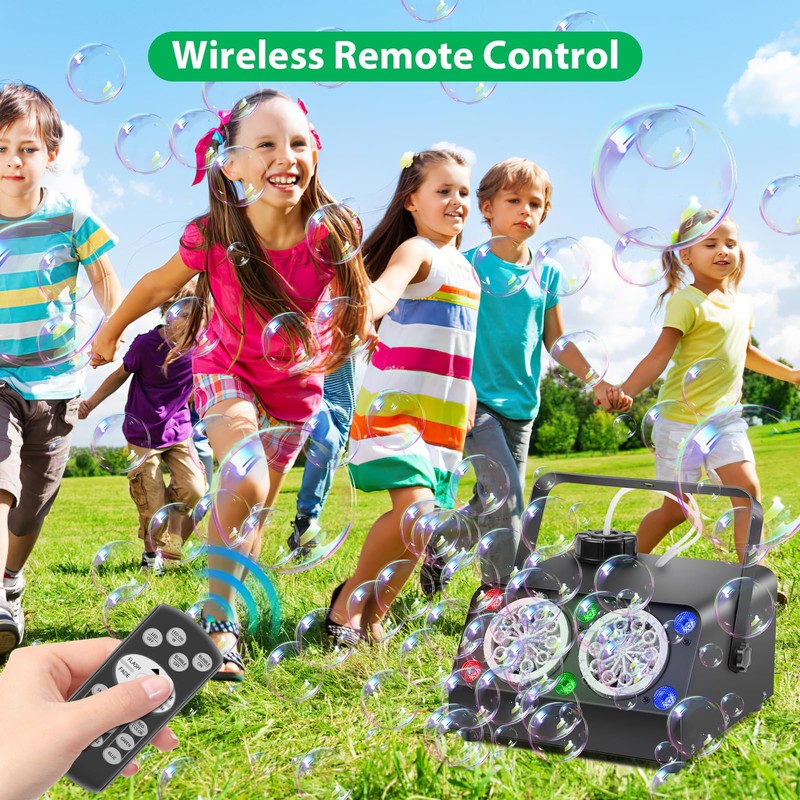 Yunova LED Bubble Machine with Remote Control, 50,000 Bubbles Per