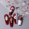 JMEOWIO 3D Nagelsticker Weihnachten Buntes Licht Nail Art Sticker Selbstklebend