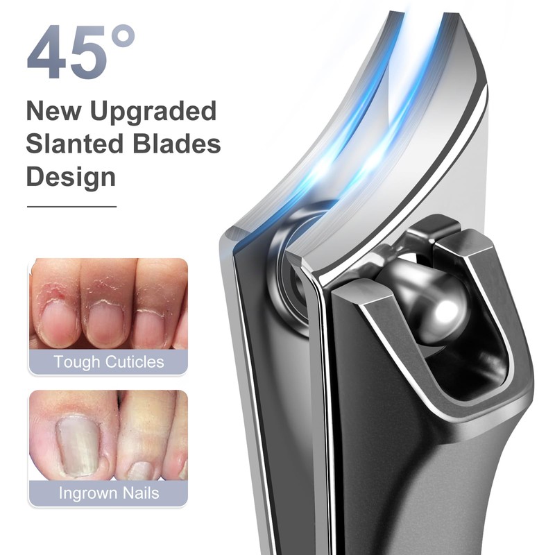 Nail Clippers for Men Thick Nails - Angled Head Toenail