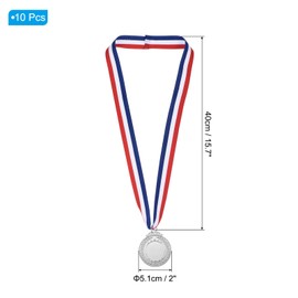 PATIKIL Blank Award Medals, 10 Pack Bronze Award Medals with Neck Ribbon, Make Your Medals Kit, Winner Medals Prize for Games Competitions