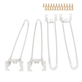 WZDXBQD 16.5 Inch Folding Hairpin Legs,Metal Folding Table Legs Heavy Duty DIY Furniture Legs with Mounting Screws (4, White)