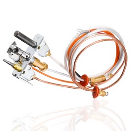 Criditpid 446-510A Natural Gas (NG) Pilot Assembly for Heat-N-Glo, Royal Gas Fireplaces, Standing Pilot Assembly Replacement Parts for Heat N Glo Fireplace with Thermopile, Thermocouple, Pilot Tubing.