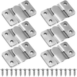 Isslly 6 Pairs Flush Mount Brackets, 54x30mm Interlocking Picture Frame Hook, Headboard Wall Mounting Brackets, Z Clip Connector Picture Hangers with Screws for Photo Frame, Furniture, Mirrors