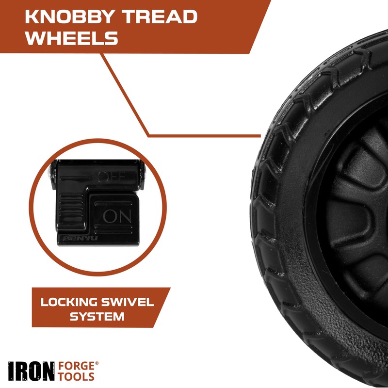 Heavy Duty Swivel Knobby Casters Set of 4, 6" Height,