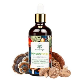 InmunoFunga - Extracto de 5 Hongos | Tintura de Doble Extracción con Reishi, Chaga y Cola de Pavo | Complemento Nutricional para el Estilo de Vida Activo | Frasco de Alta Absorción
