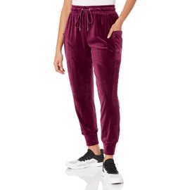 Zac & Rachel womens Velour Rib Knit Jogger With Drawstring Waist Casual Pants, Tawny Port #33, X-Large US