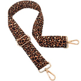 ROYGBCP Replacement Purse Strap Shoulder Strap Adjustable Crossbody Strap for Women Crossbody Wide Shoulder Bag, Brown leopard print-Gold Hardware