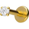 Piercingline Titanium Labret Plug with Internal Thread, Set Crystal, Piercing