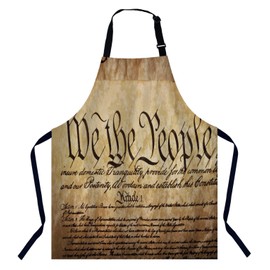 Xuwenz The Constitution for the United States of America Apron for Women Men, Adjustable Apron Cooking Kitchen Chef Apron for Home Kitchen, Baking Gardening BBQ, Coffee House, Restaurant