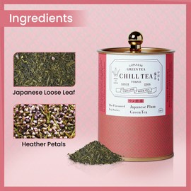 Japanese Plum Green Tea by CHILL TEA Tokyo (100g Loose Leaf)- Loose Leaf Tea, Japanese Sencha Green Tea, Flavoured Tea- Rich Fruity Flavour, Japanese fruit tea, Taste of Japan