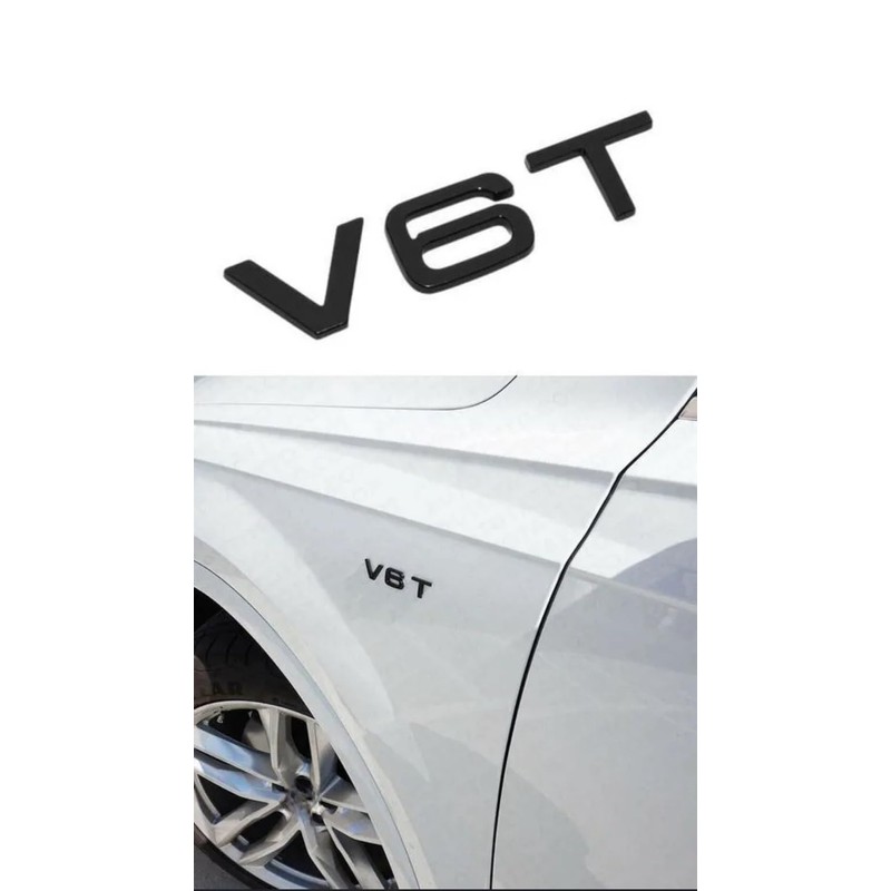 Espectronix - V6T Black Glossy Front Rear Fender Black Emblem