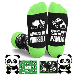 HAPPYPOP Panda Socks for Men Women - Funny Panda Gifts for Teen Boys Girls, Cute Animal Socks, Christmas Stocking Stuffers