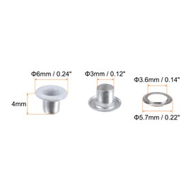 sourcing map 100set Grommets Kit Metal Eyelets 3mm 1/8" Hole Tiny Grommet for Shoes Clothes Belt Bag DIY Project, White