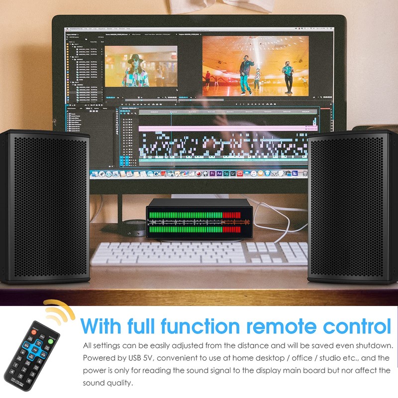 Douk Audio VU56PRO MIC+LINE Stereo RGB LED Sound Level Meter