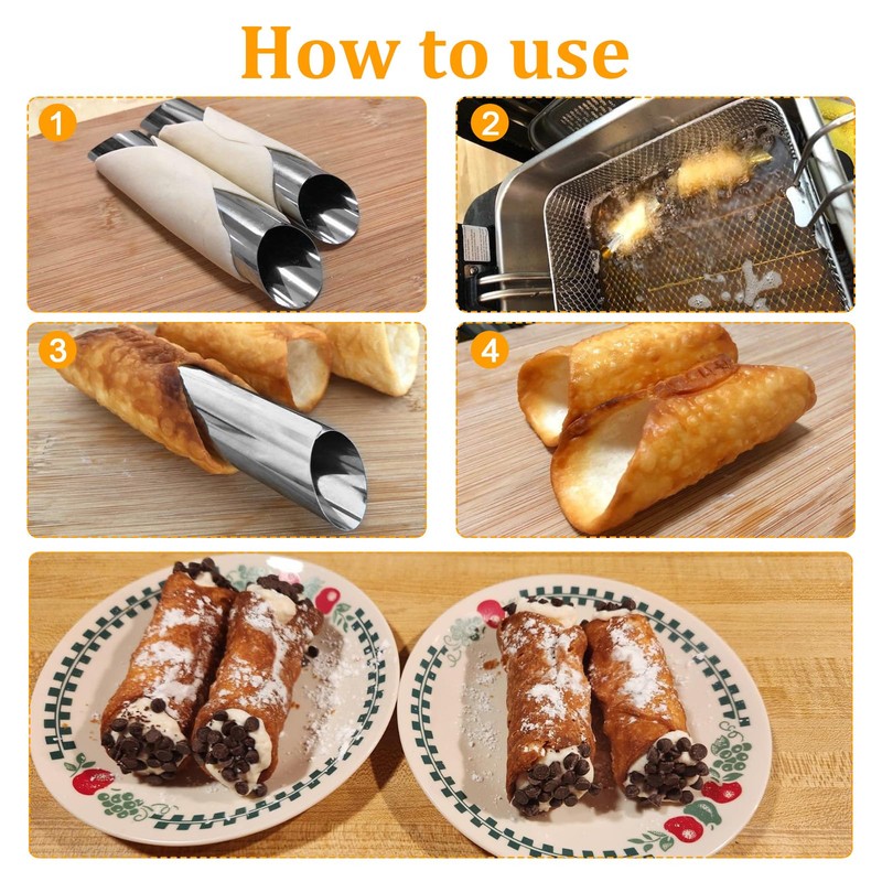 10 Pcs 5 inch Cannoli Tubes Molds, Large Stainless Steel